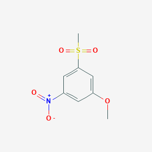molecular formula C8H9NO5S B8774562 Benzene, 1-methoxy-3-(methylsulfonyl)-5-nitro- CAS No. 62606-17-1