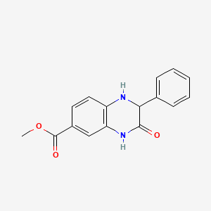molecular formula C16H14N2O3 B8774719 Methyl 3-oxo-2-phenyl-1,2,3,4-tetrahydroquinoxaline-6-carboxylate 