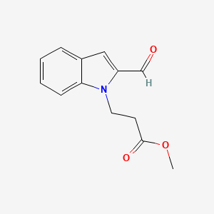 molecular formula C13H13NO3 B8774770 Methyl 3-(2-formyl-1H-indol-1-yl)propanoate 