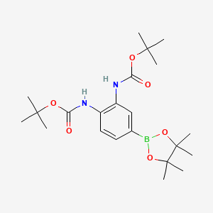 molecular formula C22H35BN2O6 B8775026 [2-Tert-butoxycarbonylamino-4-(4,4,5,5-tetramethyl-[1,3,2]dioxaborolan-2-yl)-phenyl]-carbamic acid tert-butyl ester 