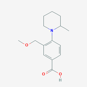 molecular formula C15H21NO3 B8775093 3-(Methoxymethyl)-4-(2-methylpiperidin-1-yl)benzoic acid 