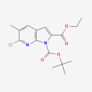 1H-Pyrrolo[2,3-b]pyridine-1,2-dicarboxylic acid, 6-chloro-5-methyl-, 1-(1,1-dimethylethyl) 2-ethyl ester