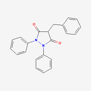 molecular formula C22H18N2O2 B8775675 4-Benzyl-1,2-diphenylpyrazolidine-3,5-dione CAS No. 26485-73-4
