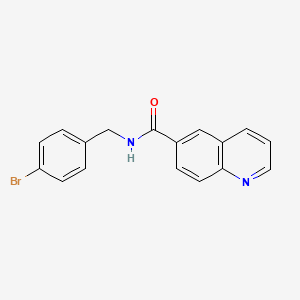 molecular formula C17H13BrN2O B8775827 N-[(4-bromophenyl)methyl]quinoline-6-carboxamide 