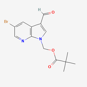 Propanoic acid, 2,2-dimethyl-, (5-bromo-3-formyl-1H-pyrrolo[2,3-b]pyridin-1-yl)methyl ester