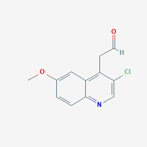 molecular formula C12H10ClNO2 B8775940 2-(3-Chloro-6-methoxyquinolin-4-yl)acetaldehyde 