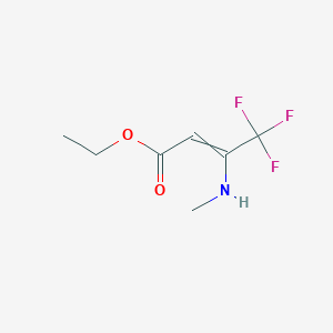 molecular formula C7H10F3NO2 B8776386 Ethyl 3-methylamino-4,4,4-trifluorocrotonate 