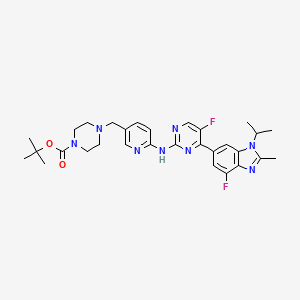 molecular formula C30H36F2N8O2 B8776410 N-[5-[(4-Boc-1-piperazinyl)methyl]-2-pyridyl]-5-fluoro-4-(4-fluoro-1-isopropyl-2-methyl-6-benzimidazolyl)pyrimidin-2-amine 