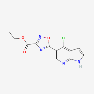 1,2,4-Oxadiazole-3-carboxylic acid, 5-(4-chloro-1H-pyrrolo[2,3-b]pyridin-5-yl)-, ethyl ester
