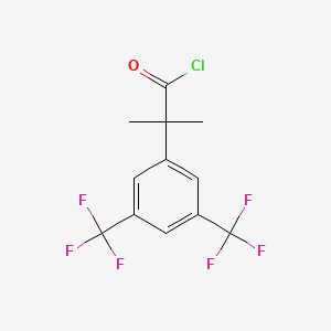 molecular formula C12H9ClF6O B8776478 2-(3,5-Bis(trifluoromethyl)phenyl)-2-methylpropanoyl chloride 