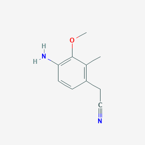molecular formula C10H12N2O B8776564 (4-Amino-3-methoxy-2-methylphenyl)acetonitrile CAS No. 620604-58-2