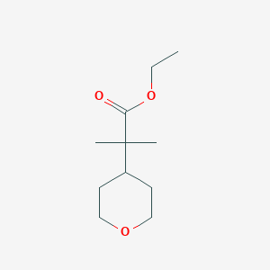 molecular formula C11H20O3 B8776889 2-Methyl-2-tetrahydropyran-4-yl-propionic acid ethyl ester 