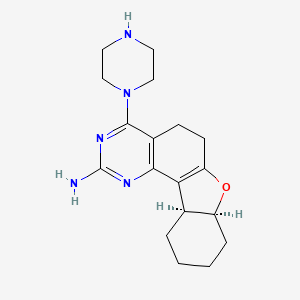 (-)-(7aS*,11aS*)-4-piperazin-1-yl-5,6,7a,8,9,10,11,11a-octahydro[1]benzofuro[2,3-h]quinazolin-2-amine