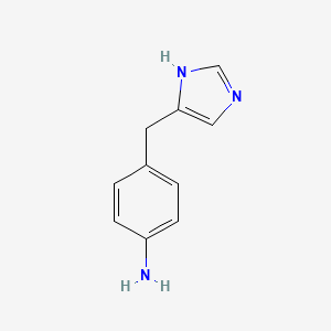 molecular formula C10H11N3 B8777158 4-(1H-imidazol-4-ylmethyl)phenylamine CAS No. 57662-33-6