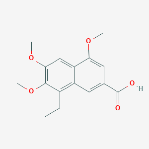 molecular formula C16H18O5 B8777244 2-Naphthalenecarboxylic acid, 8-ethyl-4,6,7-trimethoxy- 