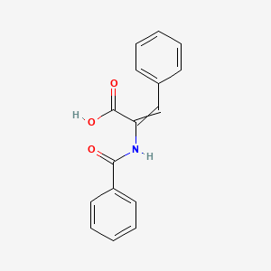 molecular formula C16H13NO3 B8777284 3-Phenyl-2-(phenylformamido)prop-2-enoic acid 