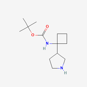 molecular formula C13H24N2O2 B8777522 1-(Boc-amino)-(pyrrolidin-3-YL)-cyclobutane 