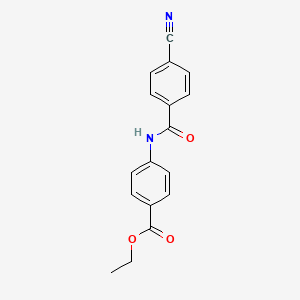 molecular formula C17H14N2O3 B8777584 Ethyl 4-[(4-cyanobenzoyl)amino]benzoate 