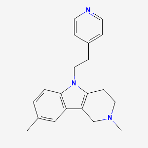 molecular formula C20H23N3 B8777642 2,8-dimethyl-5-(2-(pyridin-4-yl)ethyl)-2,3,4,5-tetrahydro-1H-pyrido[4,3-b]indole 
