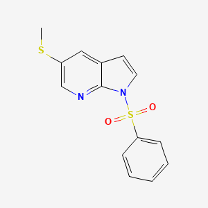 1h-Pyrrolo[2,3-b]pyridine, 5-(methylthio)-1-(phenylsulfonyl)-