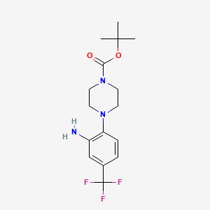 molecular formula C16H22F3N3O2 B8777899 Tert-butyl 4-(2-amino-4-(trifluoromethyl)phenyl)piperazine-1-carboxylate CAS No. 862874-74-6