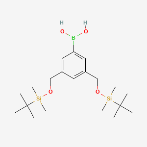 molecular formula C20H39BO4Si2 B8777929 3,5-Bis((tert-butyldimethylsilyloxy)methyl)phenylboronic acid 