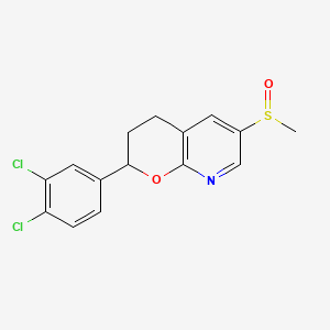 molecular formula C15H13Cl2NO2S B8777970 2-(3,4-Dichlorophenyl)-3,4-dihydro-6-(methylsulfinyl)-2h-pyrano[2,3-b]pyridine CAS No. 102830-70-6