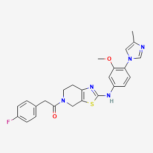 molecular formula C25H24FN5O2S B8778042 2-(4-Fluorophenyl)-1-(2-((3-methoxy-4-(4-methyl-1H-imidazol-1-yl)phenyl)amino)-6,7-dihydrothiazolo[5,4-c]pyridin-5(4H)-yl)ethanone 