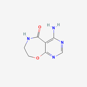 molecular formula C7H8N4O2 B8778231 4-amino-5H,6H,7H,8H-pyrimido[5,4-f][1,4]oxazepin-5-one 