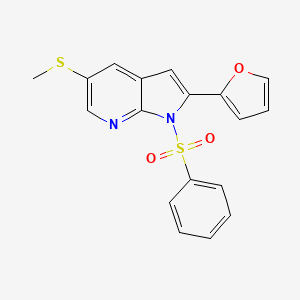 1H-Pyrrolo[2,3-b]pyridine, 2-(2-furanyl)-5-(methylthio)-1-(phenylsulfonyl)-