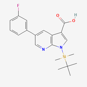 1-(tert-butyldimethylsilyl)-5-(3-fluorophenyl)-1H-pyrrolo[2,3-b]pyridine-3-carboxylic acid