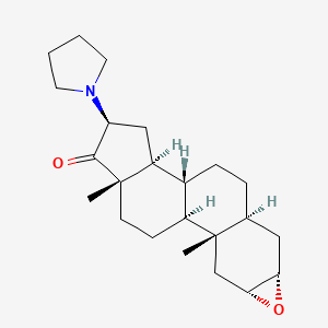 molecular formula C23H35NO2 B8778447 Androstan-17-one,2,3-epoxy-16-(1-pyrrolidinyl) 