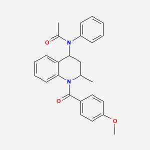 molecular formula C26H26N2O3 B8778793 N-[1-(4-methoxybenzoyl)-2-methyl-3,4-dihydro-2H-quinolin-4-yl]-N-phenylacetamide 