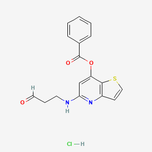 molecular formula C17H15ClN2O3S B8778929 Propanal, 3-[[7-(benzoyloxy)thieno[3,2-b]pyridin-5-yl]amino]-, hydrochloride (1:1) 