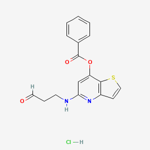 Propanal, 3-[[7-(benzoyloxy)thieno[3,2-b]pyridin-5-yl]amino]-, hydrochloride (1:1)