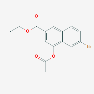 2-Naphthalenecarboxylic acid, 4-(acetyloxy)-6-bromo-, ethyl ester