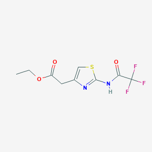 molecular formula C9H9F3N2O3S B8779024 Ethyl 2-trifluoroacetamidothiazol-4-ylacetate CAS No. 62557-34-0