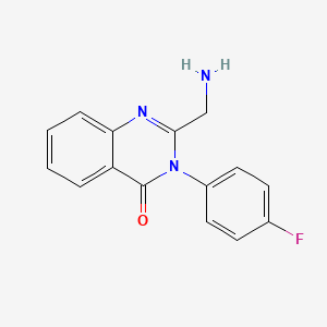 molecular formula C15H12FN3O B8779035 2-Aminomethyl-3-(4-Fluoro-phenyl)-3H-quinazolin-4-one 