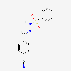 molecular formula C14H11N3O2S B8779069 N'-[(4-cyanophenyl)methylidene]benzenesulfonohydrazide 
