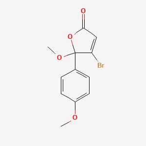 molecular formula C12H11BrO4 B8779124 4-Bromo-5-methoxy-5-(4-methoxyphenyl)-2(5H)-furanone 