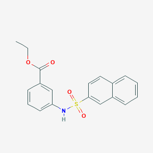 molecular formula C19H17NO4S B8779193 Benzoic acid, 3-[(2-naphthalenylsulfonyl)amino]-, ethyl ester CAS No. 209173-75-1