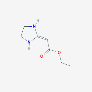molecular formula C7H12N2O2 B8779253 Ethyl imidazolidin-2-ylideneacetate CAS No. 21418-71-3
