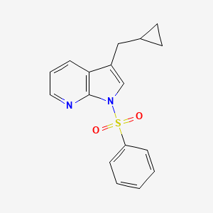 molecular formula C17H16N2O2S B8779268 1H-Pyrrolo[2,3-b]pyridine, 3-(cyclopropylmethyl)-1-(phenylsulfonyl)- 
