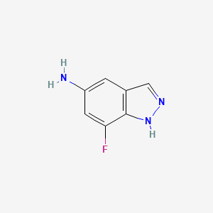 molecular formula C7H6FN3 B8779293 7-fluoro-1H-indazol-5-amine 
