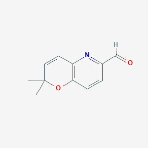 molecular formula C11H11NO2 B8779299 2,2-Dimethyl-2H-pyrano[3,2-b]pyridine-6-carbaldehyde 