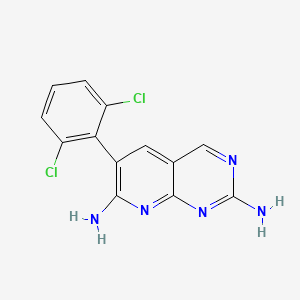 molecular formula C13H9Cl2N5 B8779311 6-(2,6-Dichlorophenyl)pyrido[2,3-d]pyrimidine-2,7-diamine 
