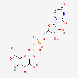 molecular formula C15H22N2O18P2 B8779343 6-[[[5-(2,4-Dioxopyrimidin-1-yl)-3,4-dihydroxyoxolan-2-yl]methoxy-hydroxyphosphoryl]oxy-hydroxyphosphoryl]oxy-3,4,5-trihydroxyoxane-2-carboxylic acid 