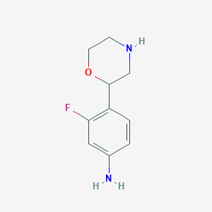 molecular formula C10H13FN2O B8779475 3-Fluoro-4-(morpholin-2-YL)aniline 