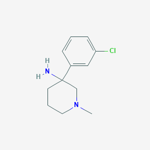 molecular formula C12H17ClN2 B8779719 3-(3-Chlorophenyl)-1-methylpiperidin-3-amine 