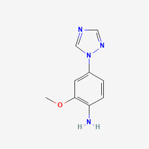 molecular formula C9H10N4O B8779777 2-Methoxy-4-(1H-1,2,4-triazol-1-yl)aniline CAS No. 761440-72-6